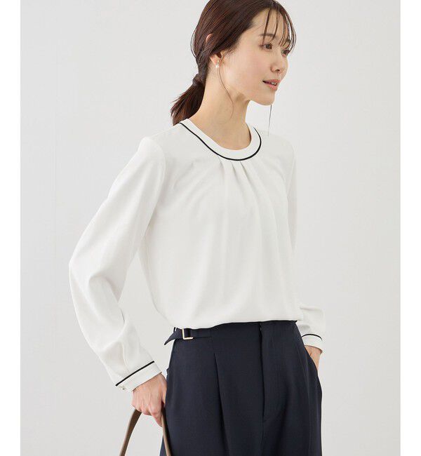 Rope&rsquo;Picnic「【WEB限定サイズ】配色アソートフロントタックブラウス」|シャツ・ブラウス|