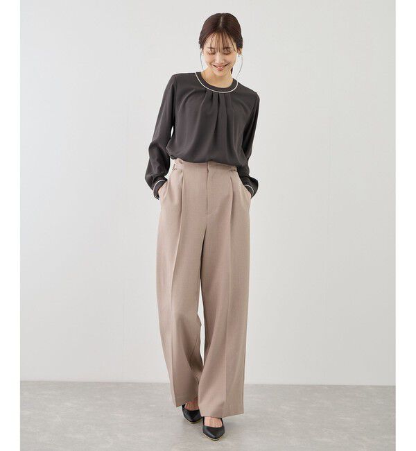 Rope&rsquo;Picnic「【WEB限定サイズ】配色アソートフロントタックブラウス」|シャツ・ブラウス|