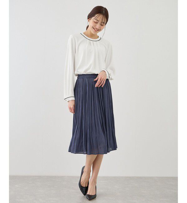 Rope&rsquo;Picnic「【WEB限定サイズ】配色アソートフロントタックブラウス」|シャツ・ブラウス|