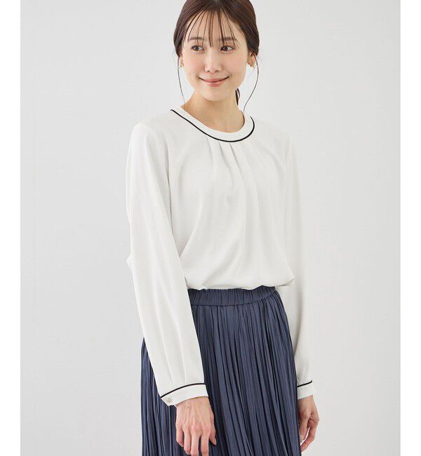 Rope&rsquo;Picnic「【WEB限定サイズ】配色アソートフロントタックブラウス」|シャツ・ブラウス|