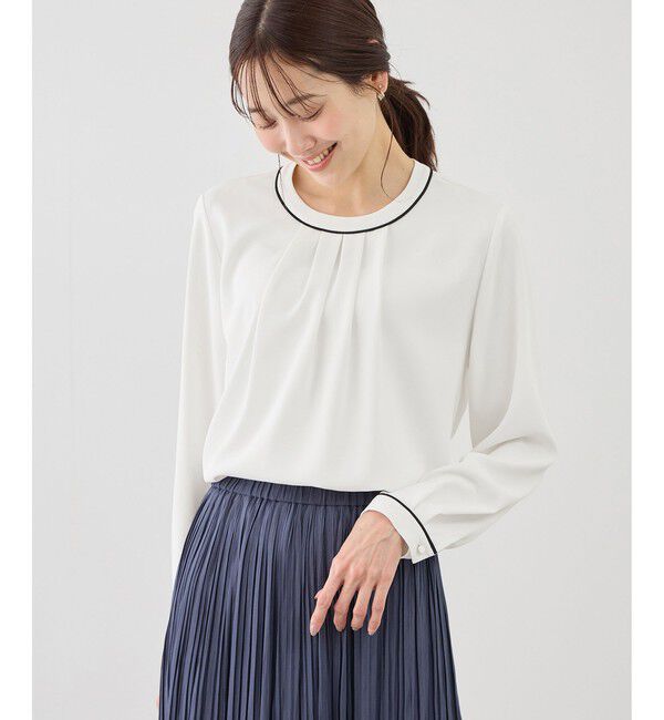 Rope&rsquo;Picnic「【WEB限定サイズ】配色アソートフロントタックブラウス」|シャツ・ブラウス|