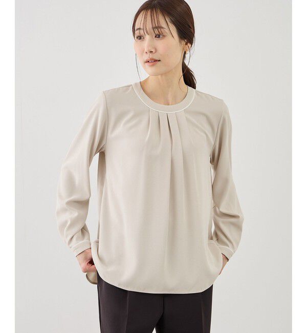 Rope&rsquo;Picnic「【WEB限定サイズ】配色アソートフロントタックブラウス」|シャツ・ブラウス|