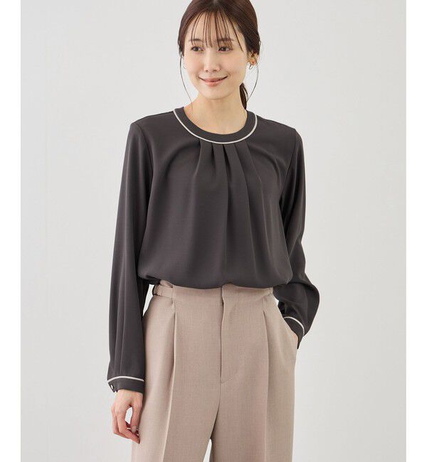 Rope&rsquo;Picnic「【WEB限定サイズ】配色アソートフロントタックブラウス」|シャツ・ブラウス|