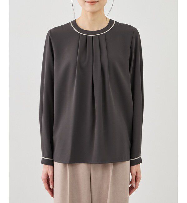 Rope&rsquo;Picnic「【WEB限定サイズ】配色アソートフロントタックブラウス」|シャツ・ブラウス|