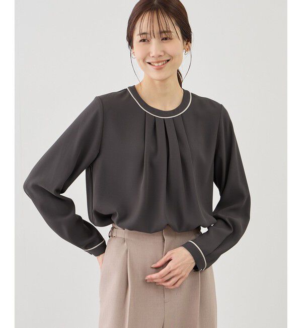 Rope&rsquo;Picnic「【WEB限定サイズ】配色アソートフロントタックブラウス」|シャツ・ブラウス|