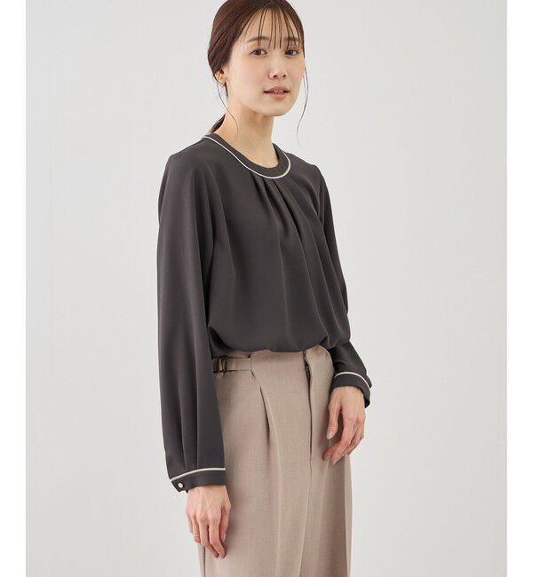 Rope&rsquo;Picnic「【WEB限定サイズ】配色アソートフロントタックブラウス」|シャツ・ブラウス|