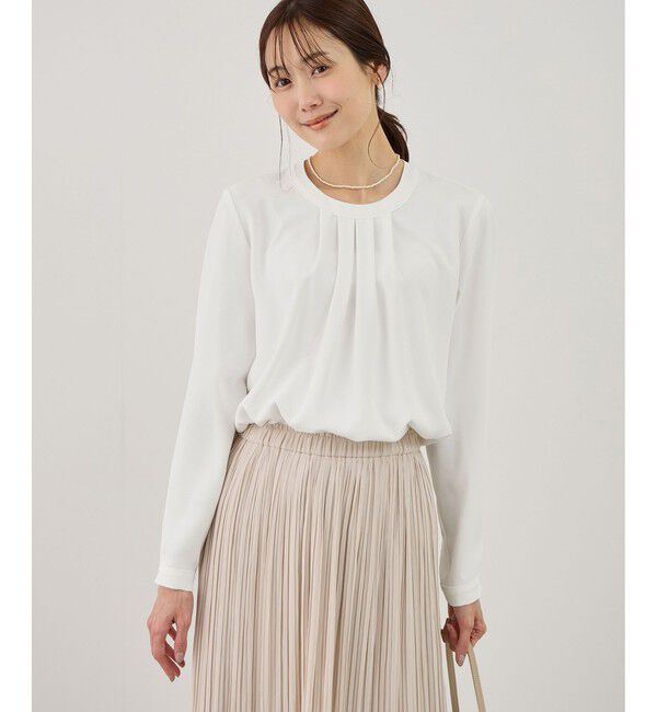 Rope&rsquo;Picnic「【WEB限定サイズ】配色アソートフロントタックブラウス」|シャツ・ブラウス|ホワイト(10)