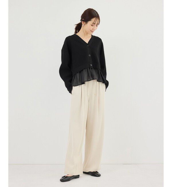 Rope&rsquo;Picnic「異素材ドッキングニットカーディガン/イージーケア」|カーディガン|