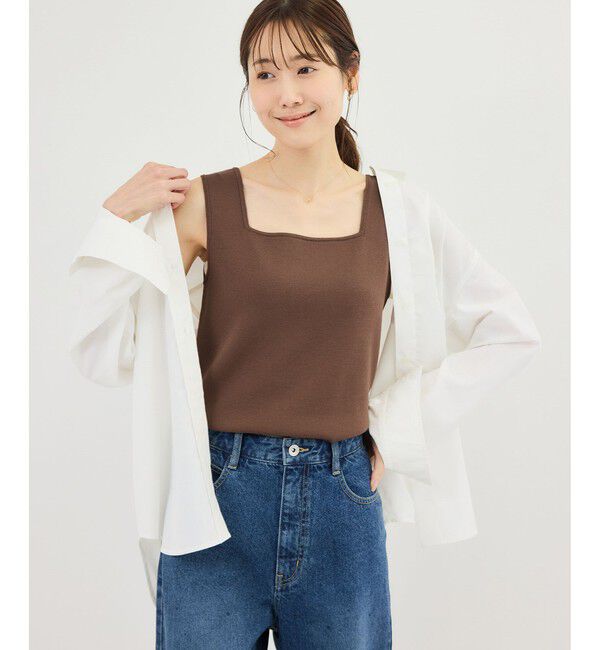 Rope&rsquo;Picnic「スクエアネックニットタンクトップ」|タンクトップ|