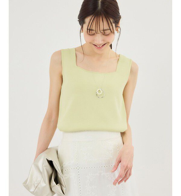 Rope&rsquo;Picnic「スクエアネックニットタンクトップ」|タンクトップ|クリーム(83)