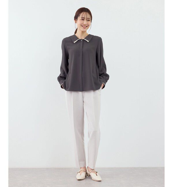 Rope&rsquo;Picnic「配色ダブルカラーブラウス」|シャツ・ブラウス|