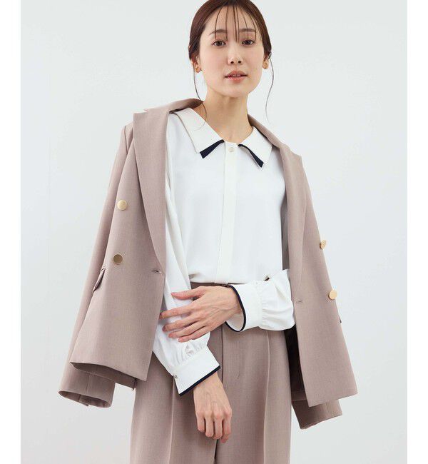 Rope&rsquo;Picnic「配色ダブルカラーブラウス」|シャツ・ブラウス|