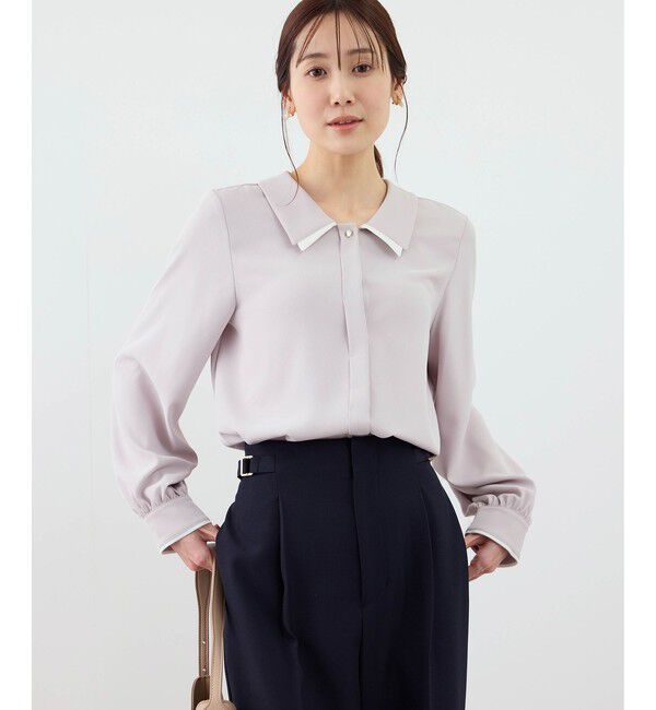 Rope&rsquo;Picnic「配色ダブルカラーブラウス」|シャツ・ブラウス|