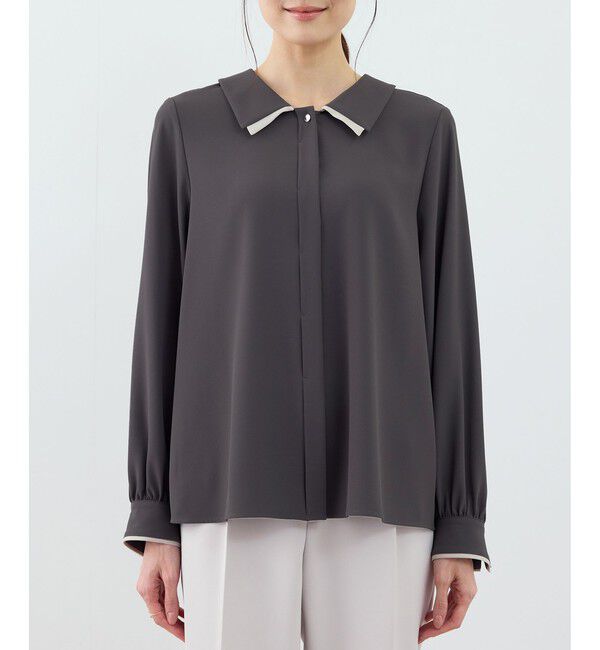 Rope&rsquo;Picnic「配色ダブルカラーブラウス」|シャツ・ブラウス|