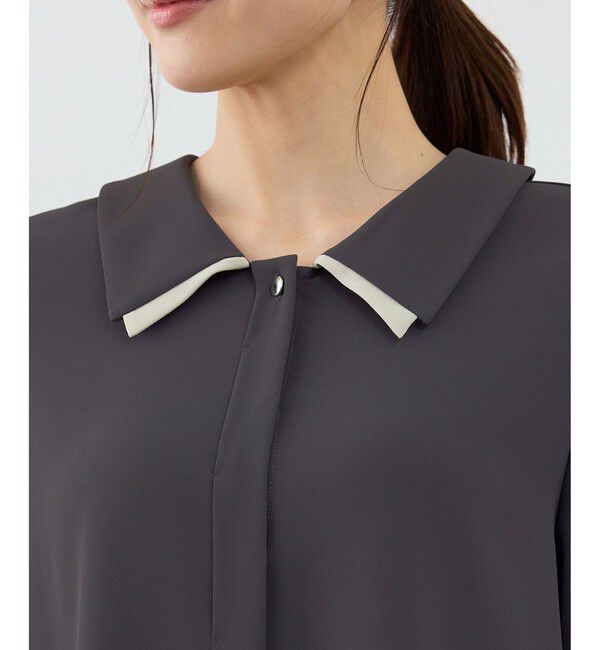 Rope&rsquo;Picnic「配色ダブルカラーブラウス」|シャツ・ブラウス|