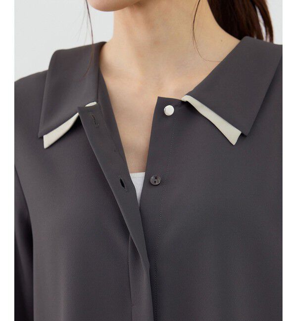 Rope&rsquo;Picnic「配色ダブルカラーブラウス」|シャツ・ブラウス|