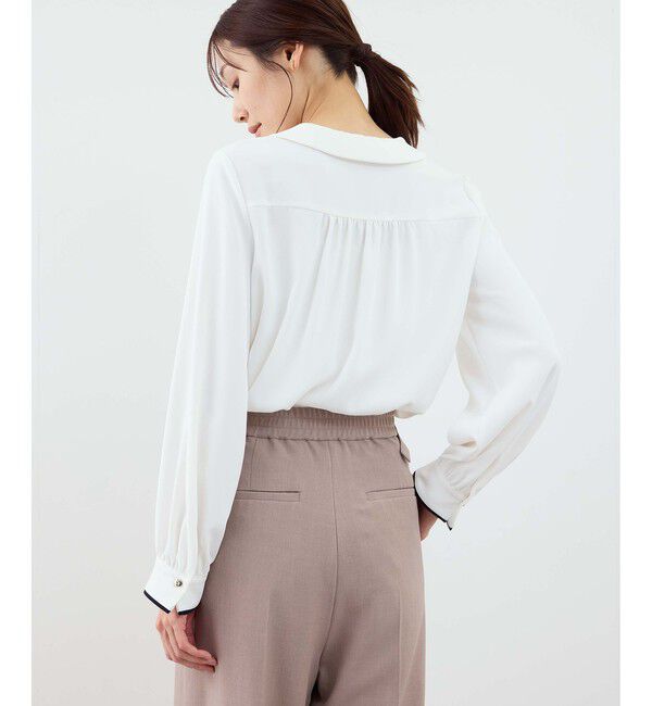 Rope&rsquo;Picnic「配色ダブルカラーブラウス」|シャツ・ブラウス|