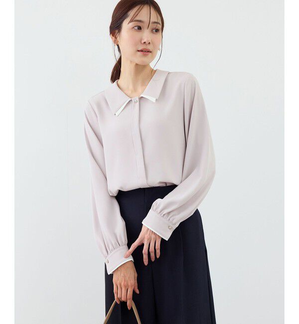 Rope&rsquo;Picnic「配色ダブルカラーブラウス」|シャツ・ブラウス|