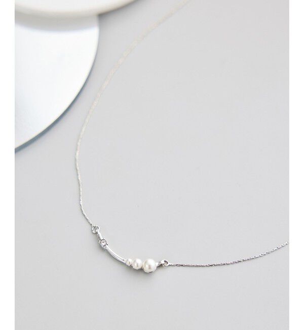 ROPE PICNIC PASSAGE「パールカーブラインショートネックレス」|ネックレス|シルバー(93)
