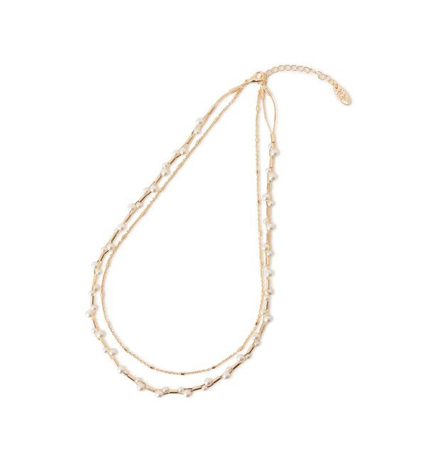 ROPE PICNIC PASSAGE「デザインパールチェーン2連ショートネックレス」|ネックレス|