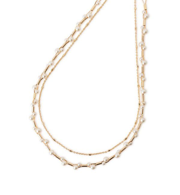 ROPE PICNIC PASSAGE「デザインパールチェーン2連ショートネックレス」|ネックレス|