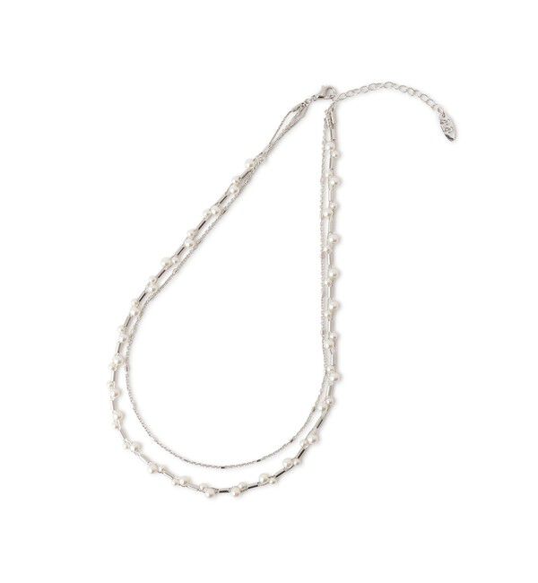 ROPE PICNIC PASSAGE「デザインパールチェーン2連ショートネックレス」|ネックレス|