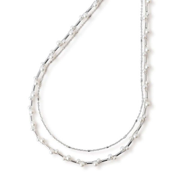 ROPE PICNIC PASSAGE「デザインパールチェーン2連ショートネックレス」|ネックレス|