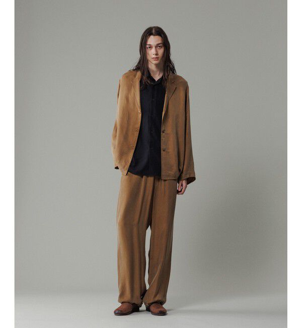 ADAM ET ROPE'「キュプラビスコース ワイドイージーパンツ  / セットアップ対応 」|チノ|