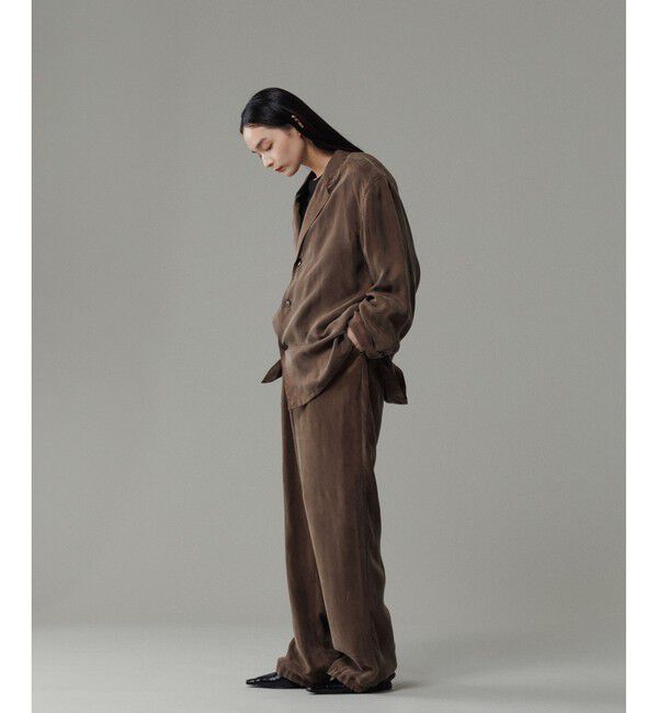 ADAM ET ROPE'「キュプラビスコース ワイドイージーパンツ  / セットアップ対応 」|チノ|