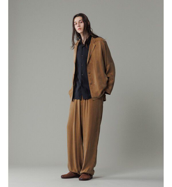 ADAM ET ROPE'「キュプラビスコース ワイドイージーパンツ  / セットアップ対応 」|チノ|