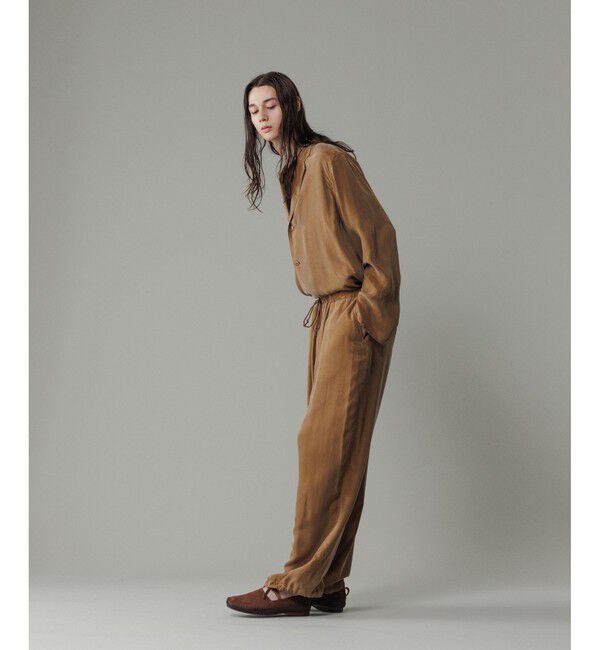 ADAM ET ROPE'「キュプラビスコース ワイドイージーパンツ  / セットアップ対応 」|チノ|