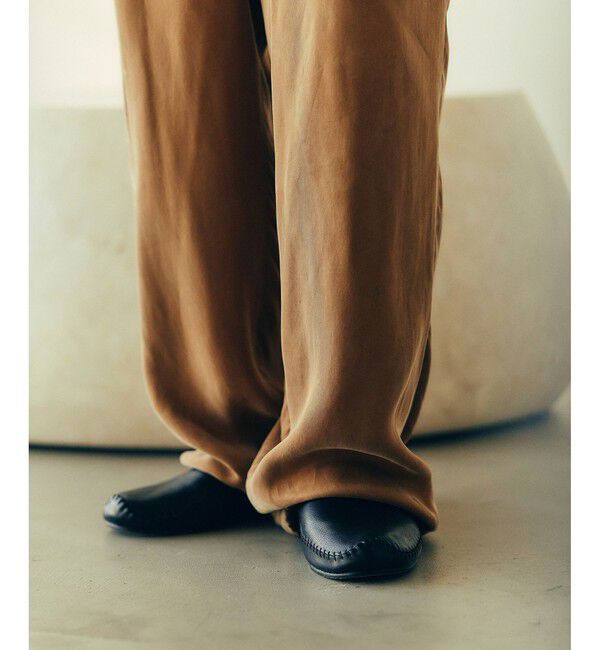 ADAM ET ROPE'「キュプラビスコース ワイドイージーパンツ  / セットアップ対応 」|チノ|