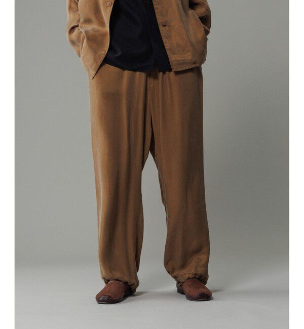 ADAM ET ROPE'「キュプラビスコース ワイドイージーパンツ  / セットアップ対応 」|チノ|