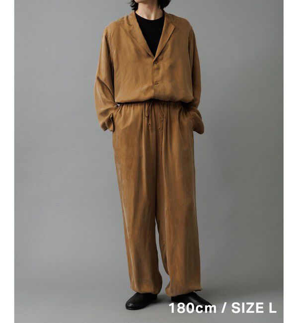 ADAM ET ROPE'「キュプラビスコース ワイドイージーパンツ  / セットアップ対応 」|チノ|