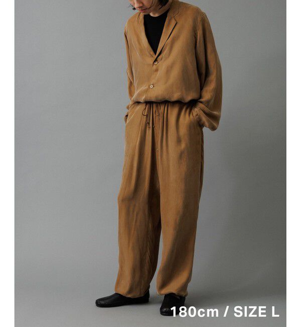 ADAM ET ROPE'「キュプラビスコース ワイドイージーパンツ  / セットアップ対応 」|チノ|