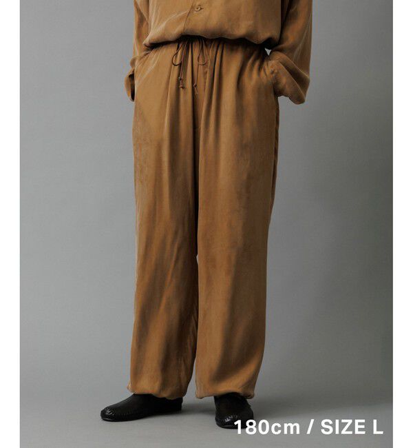 ADAM ET ROPE'「キュプラビスコース ワイドイージーパンツ  / セットアップ対応 」|チノ|