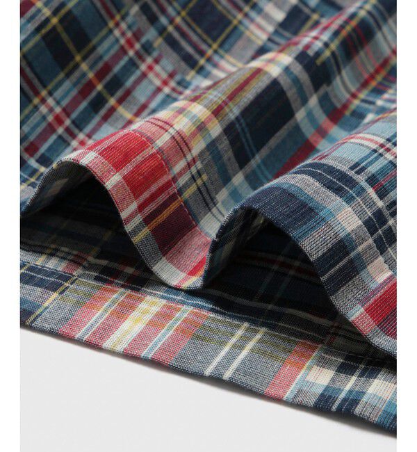 ADAM ET ROPE'「パッチワーク マドラスチェック ワイド イージーショーツ / セットアップ対応」|チノ|