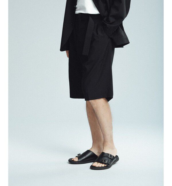 ADAM ET ROPE'「サマーウーステッド ベルテッド ショーツ / セットアップ可能」|チノ|