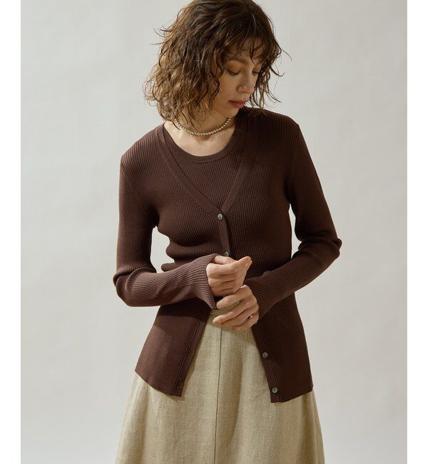 Drawing Numbers「【Drawing Numbers】リブVネックカーディガン」|ニット・セーター|