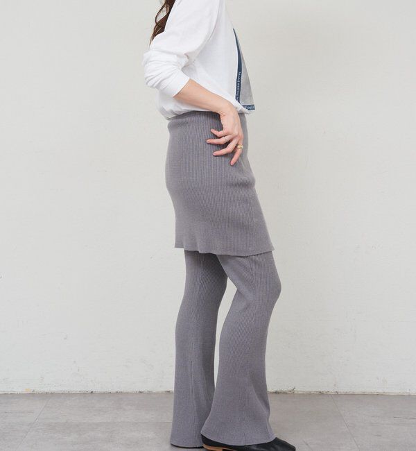  「ニットレイヤードパンツ」|チノ|