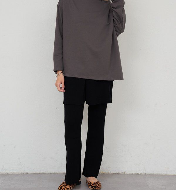  「ニットレイヤードパンツ」|チノ|