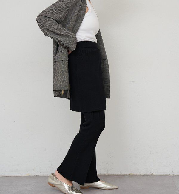 「ニットレイヤードパンツ」|チノ|