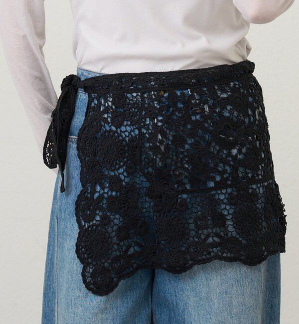  「【26SS予約】レースショール」|バンダナ・スカーフ|ブラック