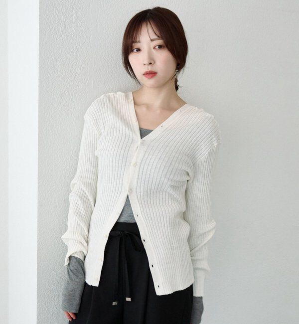  「2WAYリブカーディガン」|カーディガン|
