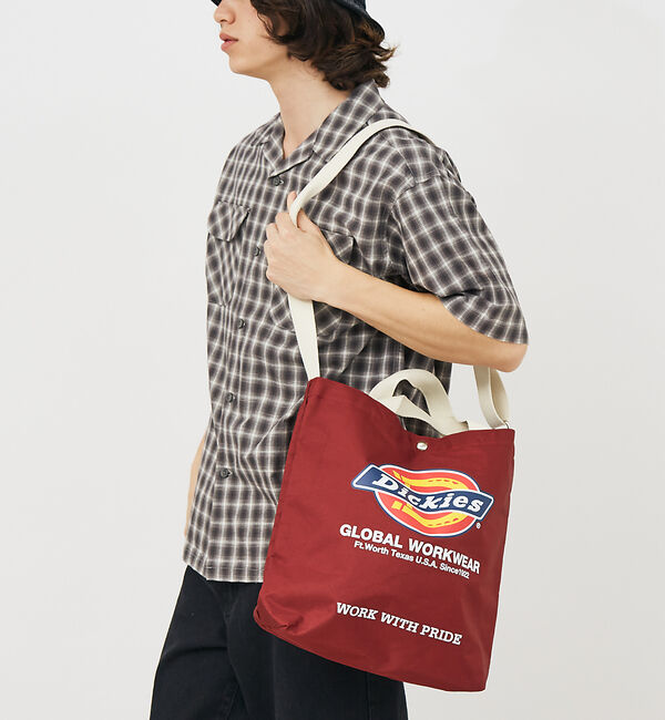ABAHOUSE「【DICKIES/ディッキーズ】LOGO PRINT 2WAY SHOULDER」|ショルダー・メッセンジャー|ワイン