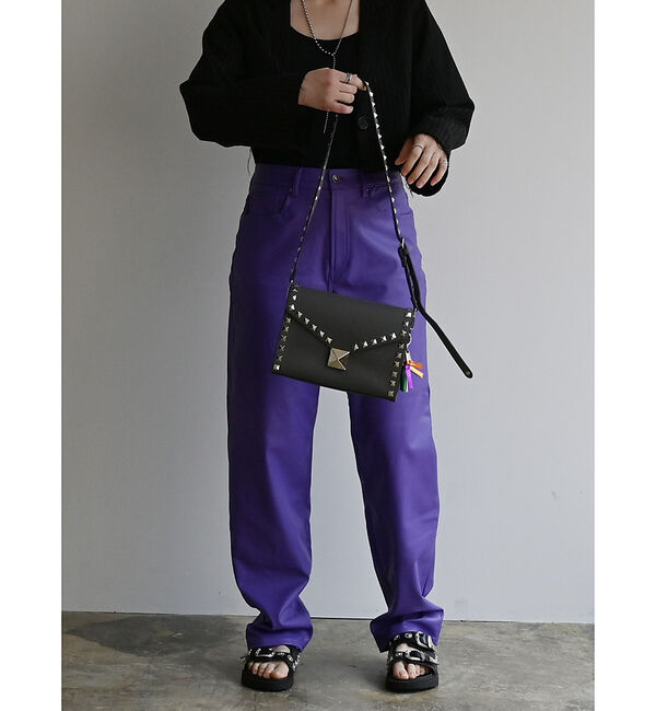 ABAHOUSE「【cheek/チーク】studs shoulder/ショルダーバッグ/クラッチバ」|ショルダー・メッセンジャー|グレー