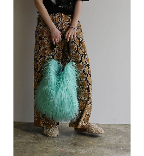 ABAHOUSE「【cheek/チーク】monster one shoulder/ファーバッグ/シ」|ショルダー・メッセンジャー|サックスブルー