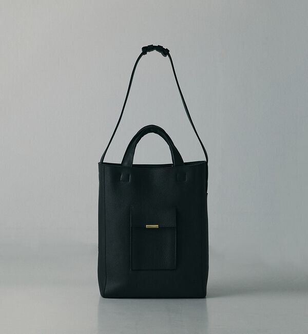 ABAHOUSE「【UNISEX】NATURAL SHRINK LEATHER - TOTE BA」|ショルダー・メッセンジャー|ブラック