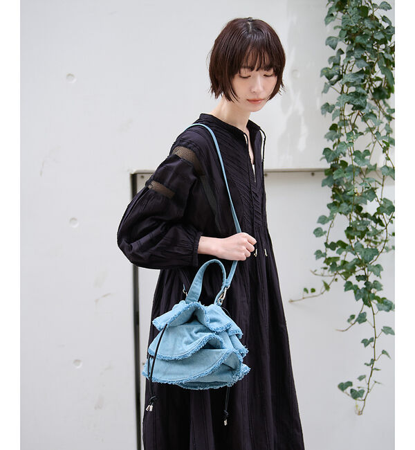 Rouge vif「【Ampersand / アンパサンド】Denim  frilr bag　ME-」|ショルダー・メッセンジャー|