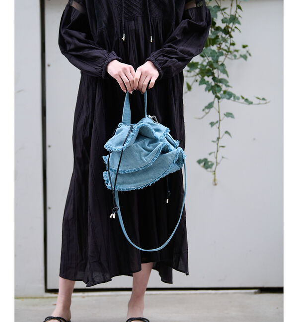 Rouge vif「【Ampersand / アンパサンド】Denim  frilr bag　ME-」|ショルダー・メッセンジャー|